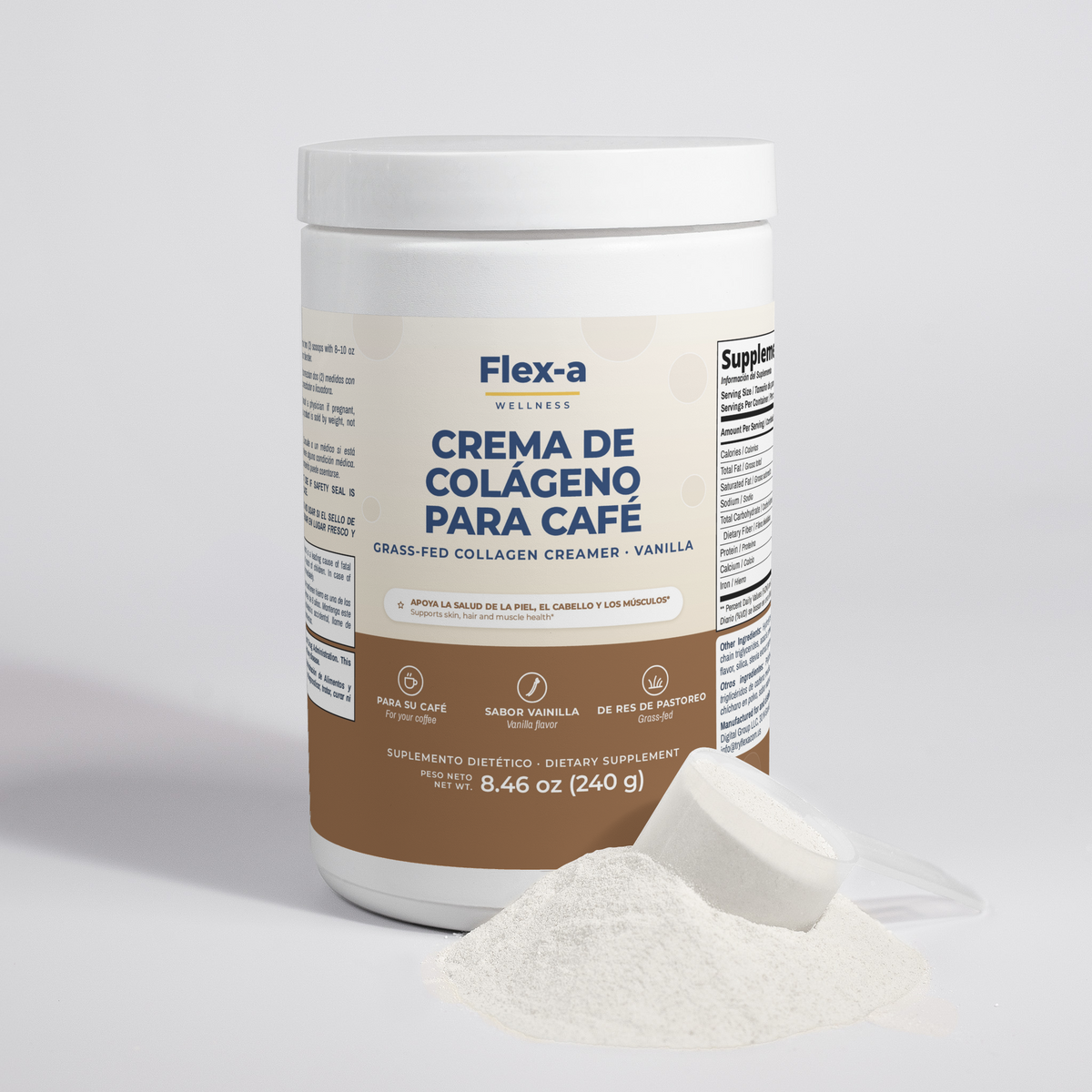 Crema de Colágeno para Café - Piel y Huesos Firmes