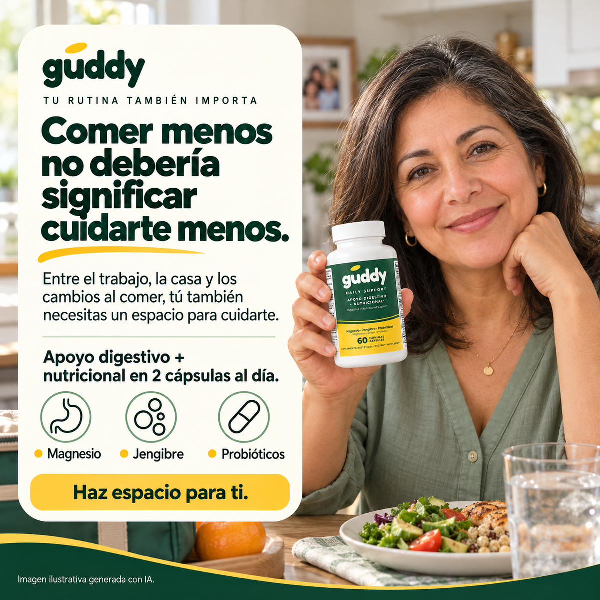 Guddy · Apoyo digestivo + nutricional · 60 cápsulas