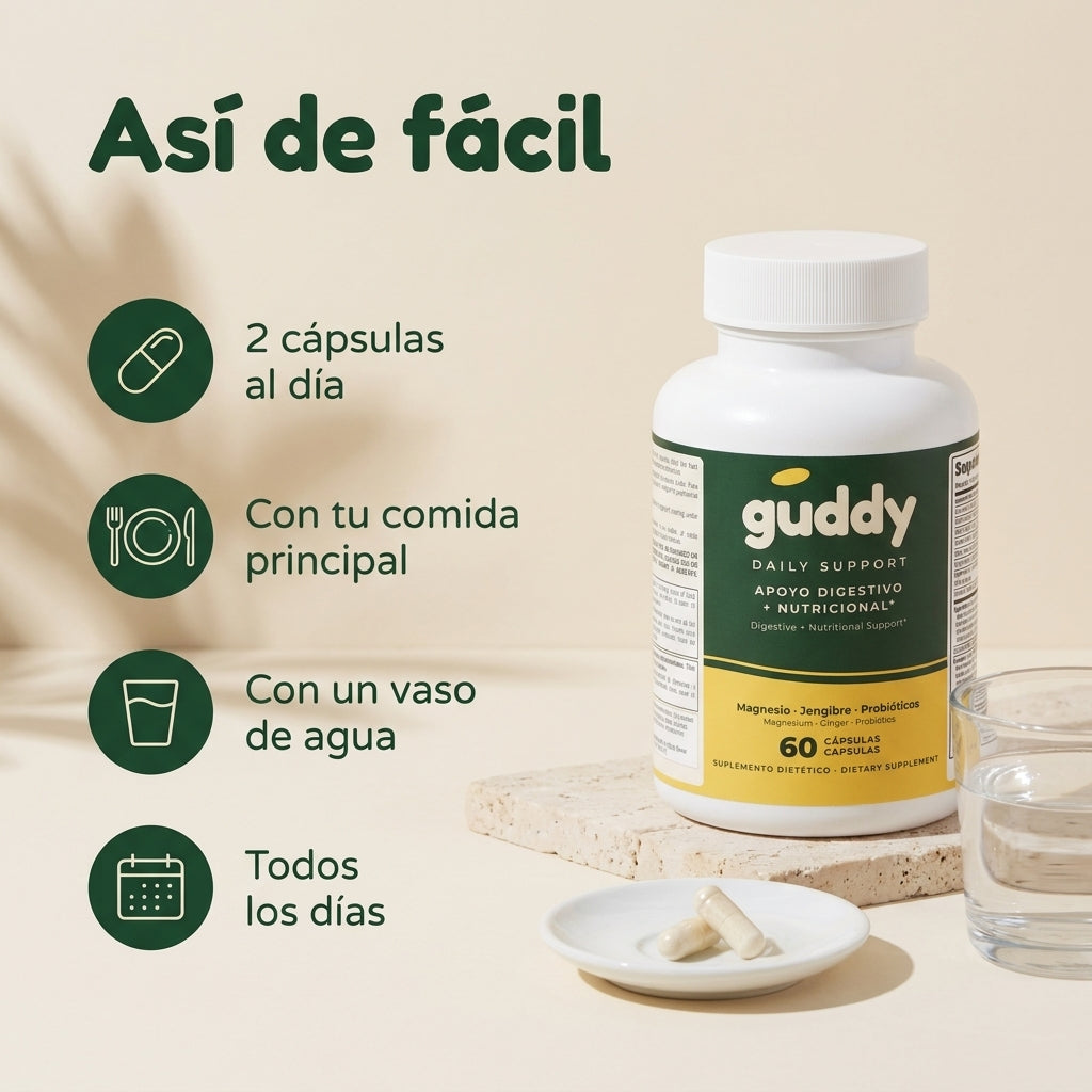 Así de fácil: 2 cápsulas al día con tu comida principal