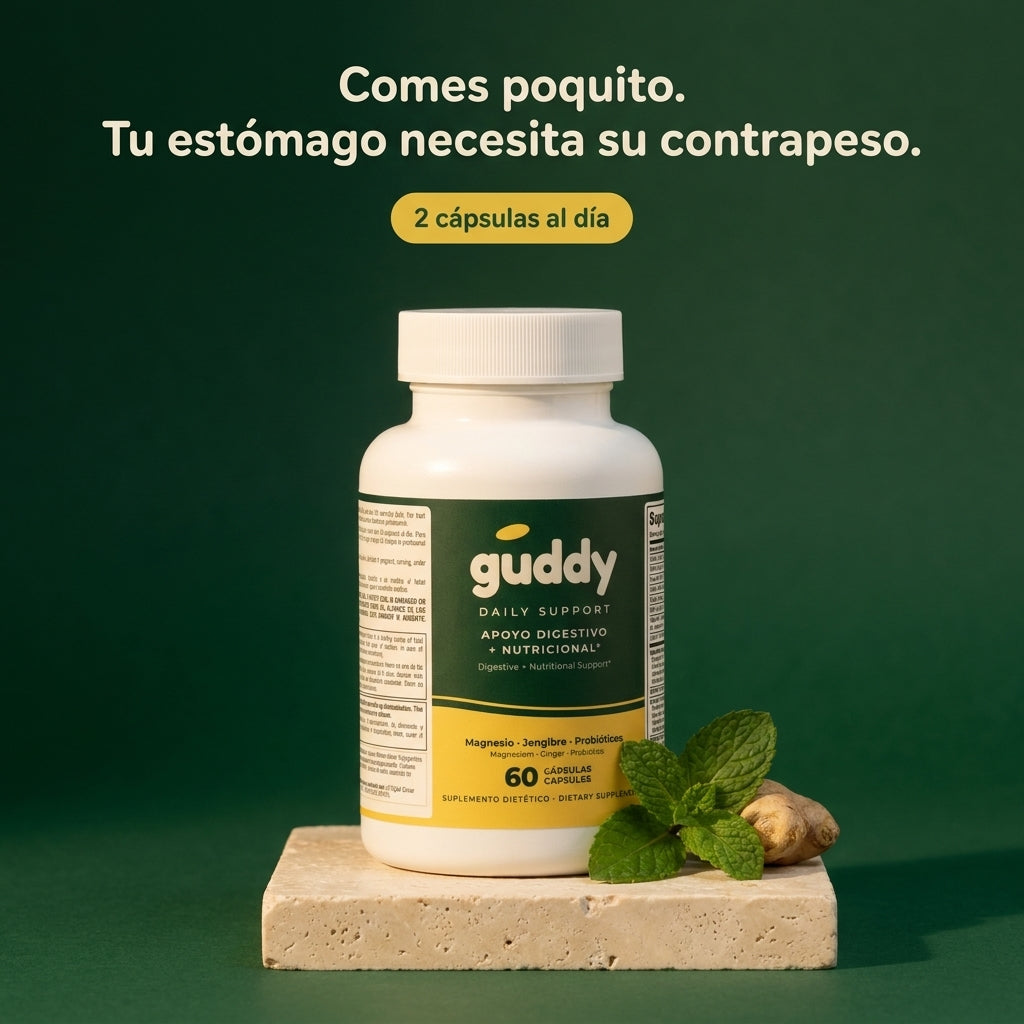 Comes poquito. Tu estómago necesita su contrapeso.